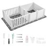 Dog Whelping Box, 73x38x19.7 in, Plastic Dog Whelping Pen with Adjustable Height Door, Puppy Playpen with Waterproof Pee Pad, Easy to Clean