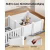 Dog Whelping Box, 73x38x19.7 in, Plastic Dog Whelping Pen with Adjustable Height Door, Puppy Playpen with Waterproof Pee Pad, Easy to Clean