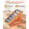 Wood Pet Stairs, 5-Step Dog Stairs for High Beds, Sofa & Cars, 150lbs Load Capacity, Non-Slip Surface