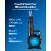 Submersible Water Pump, 280W 4500GPH, Aquarium Return Pump with 16.4 ft Lift Height & 180° Adjustable Flow Direction, Suitable for Pond, Aquarium