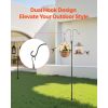 Double Shepherds Hooks for Outdoor, 8 Pack 60 Inch Heavy Duty Bird Feeder Pole, 3/4 Inch Thick Garden Hooks for Hanging Hummingbird Feeder