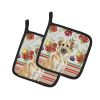 Anatolian Shepherd Dog Vegetables Pair of Pot Holders Pair 7.5x7.5 Quilted Insulated Hot Pads Decorative Kitchen Gift Made in USA