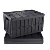 Collapsible Storage Bins with Lids, 65L 3 Packs, Folding Plastic Stackable Utility Crates with Handles, Large Heavy Duty Containers for Clothes, Toys,