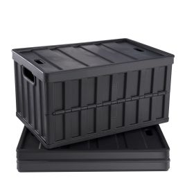 Collapsible Storage Bins with Lids, 65L 3 Packs, Folding Plastic Stackable Utility Crates with Handles, Large Heavy Duty Containers for Clothes, Toys,