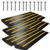 Curb Ramp, 3 Pack Rubber Driveway Ramps, Heavy Duty 33069 lbs Weight Capacity Threshold Ramp, 2.6-inch High Curbside Bridge Ramps for Loading Dock Gar