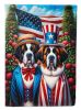 All American Saint Bernard House Flag Large Porch Sleeve Pole Decorative Outside Yard Banner Artwork Wall Hanging, Polyester, House Size, Multicolor
