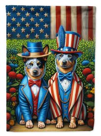 All American Australian Cattle Dog House Flag Large Porch Sleeve Pole Decorative Outside Yard Banner Artwork Wall Hanging, Polyester, House Size, Mult