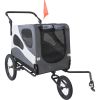 Dog Bike Trailer, Supports up to 100 lbs, 2-in-1 Pet Stroller Cart Bicycle Carrier, Easy Folding Cart Frame with Quick Release Wheels, Universal Bicyc