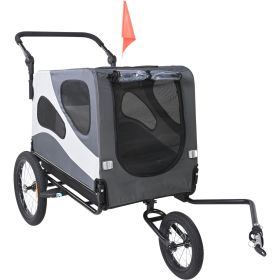 Dog Bike Trailer, Supports up to 100 lbs, 2-in-1 Pet Stroller Cart Bicycle Carrier, Easy Folding Cart Frame with Quick Release Wheels, Universal Bicyc