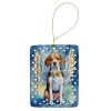 Beagle My Angel Porcelain Ornament Christmas Tree Hanging Decorations for Home Christmas Holiday, Rectangle, Gift, Multicolor