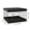 Dog Playpen, 4 Pcs 24 x 36 in Panels Foldable Metal Pet Exercise Pen, Dog Fence Indoor and Outdoor Pen with Door, Top Cover, and Bottom Pad, Pet Playp