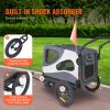 Dog Bike Trailer, Supports up to 100 lbs, 2-in-1 Pet Stroller Cart Bicycle Carrier, Easy Folding Cart Frame with Quick Release Wheels, Universal Bicyc