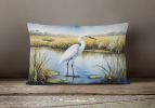 Birds, Birds, Birds Throw Pillow Throw Pillow for Indoor Couch Bed Outdoor Patio Washable, Snowy Egret 7533,12Hx16W