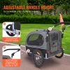 Dog Bike Trailer, Supports up to 88 lbs, 2-in-1 Pet Stroller Cart Bicycle Carrier, Easy Folding Cart Frame with Quick Release Wheels, Universal Bicycl