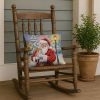 Chihuahua with Santa Claus Throw Pillow Decorative Indoor Outdoor Accent Cushion for Couch, Bed or Patio, 18Hx18W