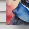 Black Poodle Patriotic American House Flag Large Porch Sleeve Pole Decorative Outside Yard Banner Artwork Wall Hanging, Polyester, House Size, Multico