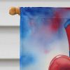 Black Poodle Patriotic American House Flag Large Porch Sleeve Pole Decorative Outside Yard Banner Artwork Wall Hanging, Polyester, House Size, Multico