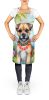 Border Terrier Luau Apron Cooking Kitchen Server Baking Crafts Gardening for Adult Women Men, Unisex, Large, Multicolor