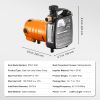 Cast Iron Water Transfer Pump, 115V AC 1600 GPH 1/2HP, Portable Electric Utility Pump with Carbon Brush, Filter, Brass Connectors, for Garden, Rain Ba