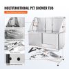50" Pet Dog Bathing Station Electric Height Adjustment, Professional Stainless Steel Dog Grooming Tub w/ Soap Box, Faucet,Rich Accessory,Bathtub for M