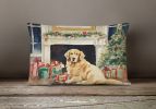 Cozy Christmas Throw Pillow Throw Pillow for Indoor Couch Bed Outdoor Patio Washable, Golden Retriever 2667,12Hx16W