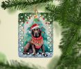 Chocolate Labrador Retriever Christmas Porcelain Ornament Christmas Tree Hanging Decorations for Home Christmas Holiday, Rectangle, Gift, Multicolor