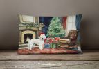 Cozy Christmas Throw Pillow Throw Pillow for Indoor Couch Bed Outdoor Patio Washable, Maltese 2702,12Hx16W