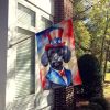 Black Poodle Patriotic American House Flag Large Porch Sleeve Pole Decorative Outside Yard Banner Artwork Wall Hanging, Polyester, House Size, Multico