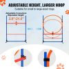 Dog Agility Training Equipment, 4 PCS Set with Adjustable High Hurdles,6 Weave Poles,Jump Ring,Square Pause Box,Whistle,Foldable Bowl, Puppy Obstacle