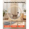 Cat Exercise Wheel, 48 in Wooden Cat Running Wheel for Indoor Cats up to 28 lbs, Cats Treadmill with Carpeted Runway & Locking Mechanism, Quiet Roller