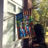 All American Australian Cattle Dog House Flag Large Porch Sleeve Pole Decorative Outside Yard Banner Artwork Wall Hanging, Polyester, House Size, Mult