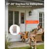 Dog Door for Sliding Glass Door, 91 to 96 in Adjustable Height, Aluminum Alloy Frame with Metal Rotating Hinges, Lock Design, 13 5/8 x 23 5/8 in Flap,