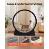 Cat Exercise Wheel, 48 in Wooden Cat Running Wheel for Indoor Cats up to 28 lbs, Cats Treadmill with Carpeted Runway & Locking Mechanism, Quiet Kitten