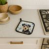 Black and Tan Norfolk Terrier Coastal Sea Glass Pair of Pot Holders Pair 7.5x7.5 Quilted Insulated Hot Pads Decorative Kitchen Gift Made in USA
