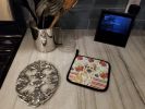 Anatolian Shepherd Dog Vegetables Pair of Pot Holders Pair 7.5x7.5 Quilted Insulated Hot Pads Decorative Kitchen Gift Made in USA
