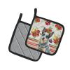 Blue Heeler Australian Cattle Dog Vegetables Pair of Pot Holders Pair 7.5x7.5 Quilted Insulated Hot Pads Decorative Kitchen Gift Made in USA