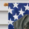 Black Great Dane American Flag House Flag Large Porch Sleeve Pole Decorative Outside Yard Banner Artwork Wall Hanging, Polyester, House Size, Multicol