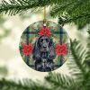Black English Cocker Spaniel Christmas PoinsettIas Ceramic Ornament Christmas Tree Hanging Decorations for Home Christmas Holiday, Party, Gift, 3 in,