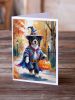 Bernese Mountain Dog Halloween Trick or Treat Greeting Cards Pack of 8 Blank Cards with Envelopes Whimsical A7 Size 5x7