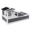 3-Room Tortoise House,Tortoise Habitat with Balcony & 2 Stories, Wooden Tortoise Enclosure Indoor & Outdoor with Ramp, Tray, Openable Roof, Large Rept