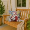 Chihuahua with Santa Claus Throw Pillow Decorative Indoor Outdoor Accent Cushion for Couch, Bed or Patio, 18Hx18W