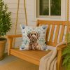Chocolate Labradoodle Coastal Sea Glass Throw Pillow Decorative Indoor Outdoor Accent Cushion for Couch, Bed or Patio, 18Hx18W