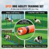 Dog Agility Training Equipment, 5 PCS Set Upgrade with Adjustable High Hurdles,6 Weave Poles,Extended Tunnel,Jump Ring,Pause Box,Whistle,Foldable Bowl