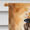 Boxer Thanksgiving House Flag Large Porch Sleeve Pole Decorative Outside Yard Banner Artwork Wall Hanging, Polyester, House Size, Multicolor
