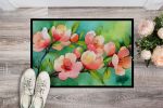 Delaware Peach Blossom in Watercolor Doormat Front Door Mat Indoor Outdoor Rugs for Entryway, Non Slip Washable Low Pile, 24H X 36W