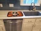 Bearded Collie Fall Dish Drying Mat Absorbent Dish Drying Mat Pad for Kitchen Counter Dish Drainer Mat for Countertop, 14 x 21", Multicolor