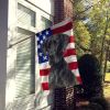 Black Great Dane American Flag House Flag Large Porch Sleeve Pole Decorative Outside Yard Banner Artwork Wall Hanging, Polyester, House Size, Multicol