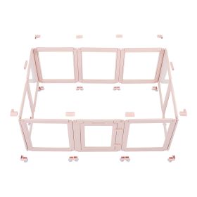 Dog Whelping Box, 60x39x23 in Plastic Dog Whelping Pen for Medium Sized Dogs, Waterproof Transparent Puppy Playpen with Windows & Door Lock, Easy to C