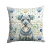 Kerry Blue Terrier Coastal Sea Glass Throw Pillow Decorative Indoor Outdoor Accent Cushion for Couch, Bed or Patio, 18Hx18W