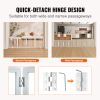 Freestanding Pet Barrier, 24" Height x 80.3" Width, 4-Panel Folding Dog Gate for Various Openings, Expandable and Quiet Foot-Supported Indoor Dog Fenc